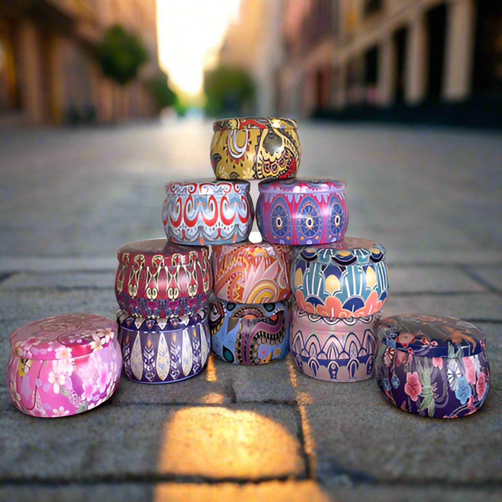 Desi Rangoli Theme Tin Scented Candle